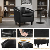 Modern PU Leather Barrel Accent Chair for Stylish Living Spaces