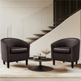 Modern PU Leather Barrel Accent Chair for Stylish Living Spaces