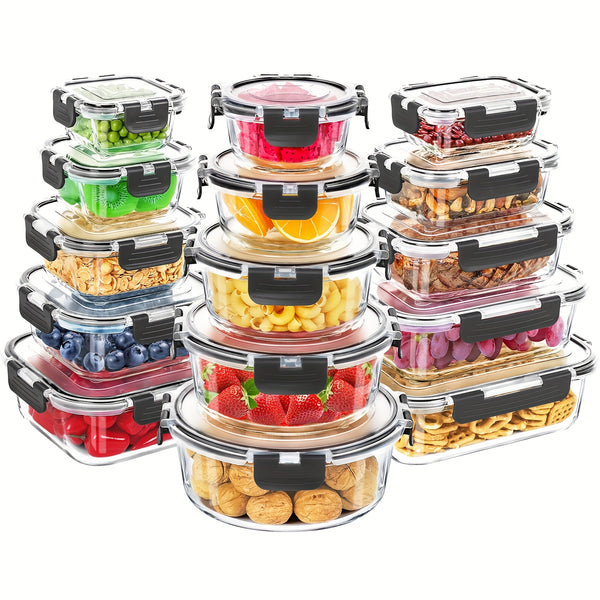 Glass Meal Prep Containers with Leak-proof Lids for Easy Storage