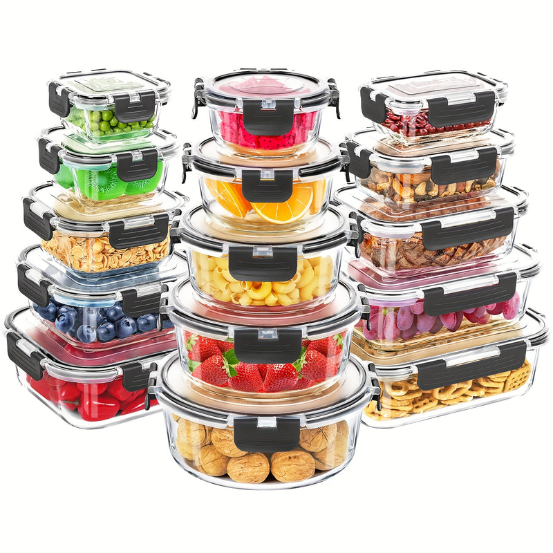 Glass Meal Prep Containers with Leak-proof Lids for Easy Storage