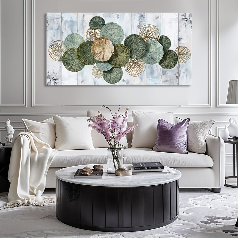 Mirrors and Frames/Abstract Green Canvas Wall Art for Modern Home Decoration