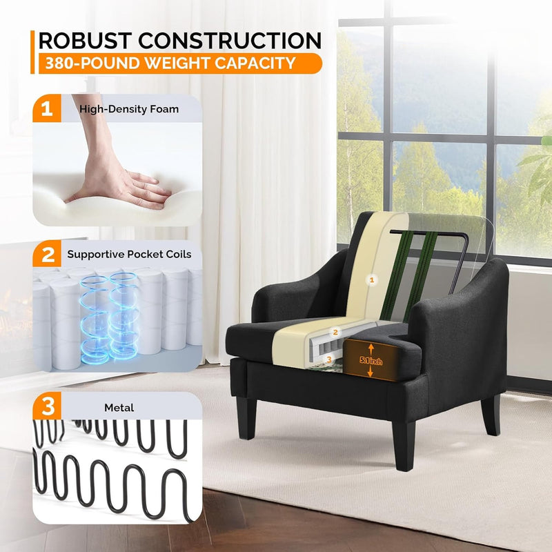 Mid Century Modern Upholstered Lounge Chair for Stylish Living