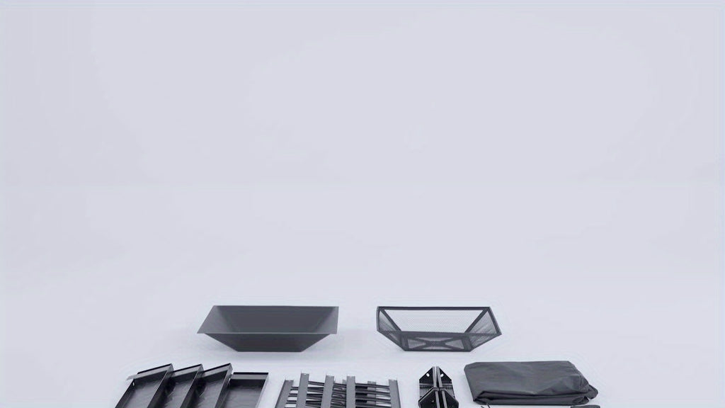 3-in-1 Square Fire Pit Table with BBQ Grill and Cover