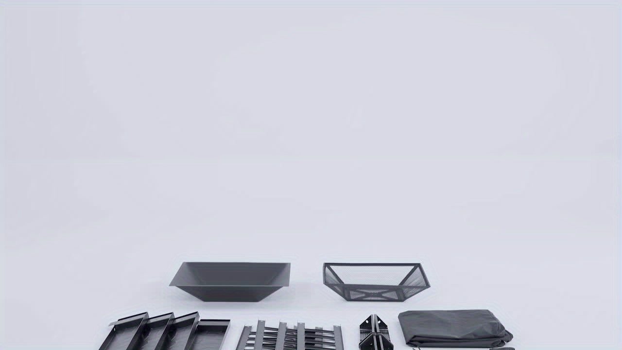 3-in-1 Square Fire Pit Table with BBQ Grill and Cover