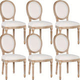Polar Aurora Beige Fabric Dining Chairs Set of Four