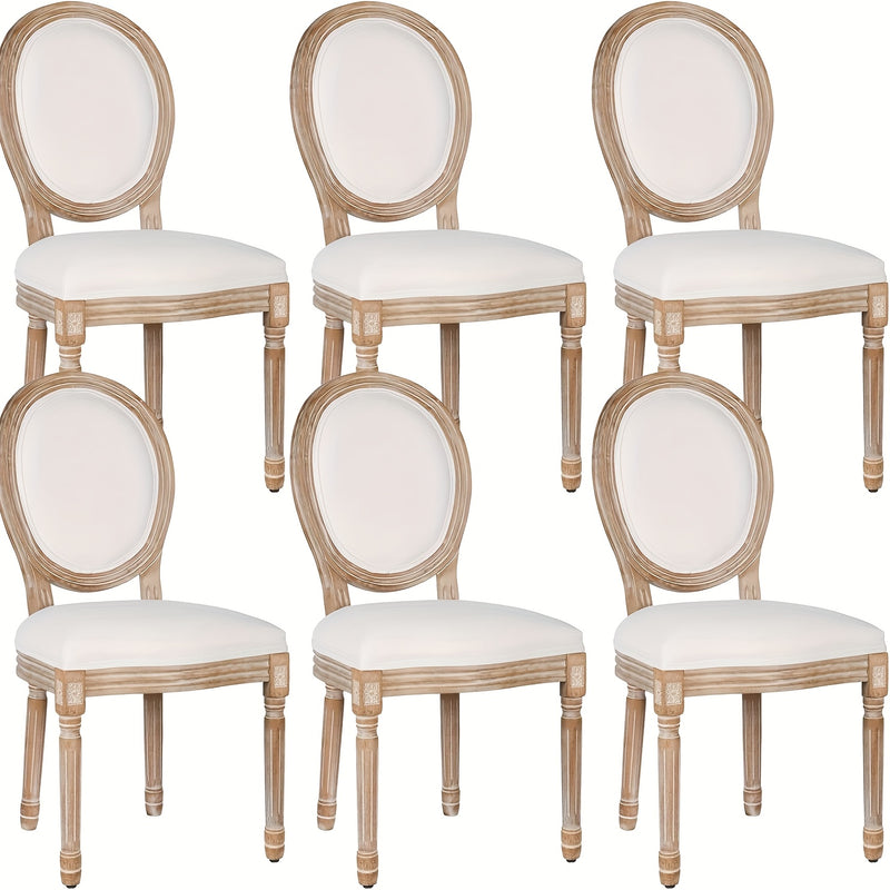 Polar Aurora Beige Fabric Dining Chairs Set of Four