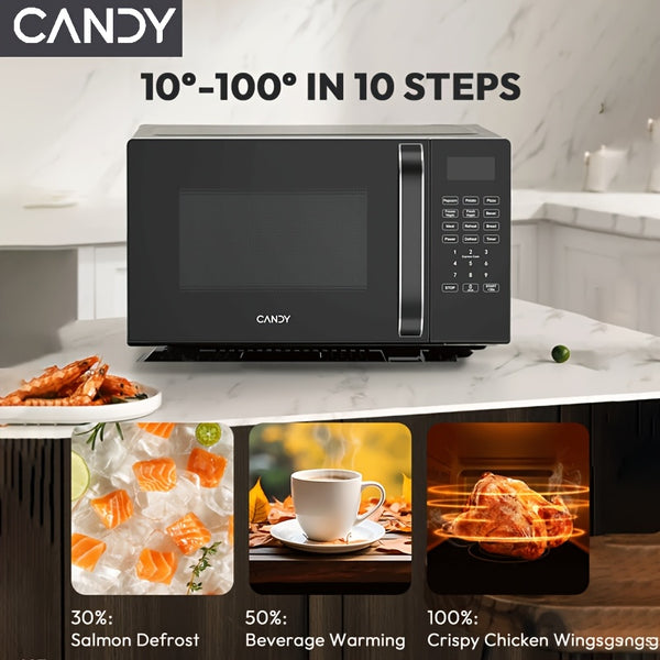 Candy Compact Countertop Microwave with 360 Degree Rotation Technology