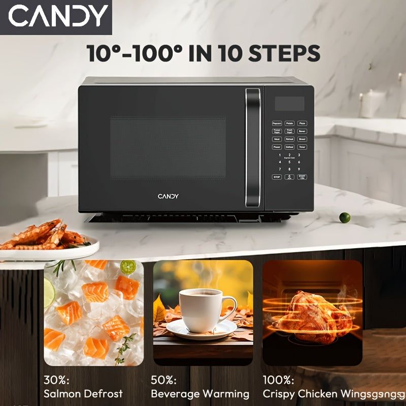 Candy Compact Countertop Microwave with 360 Degree Rotation Technology