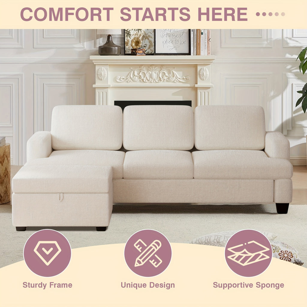 Actflame Modern Modular Sectional Cloud Couch With Ottoman