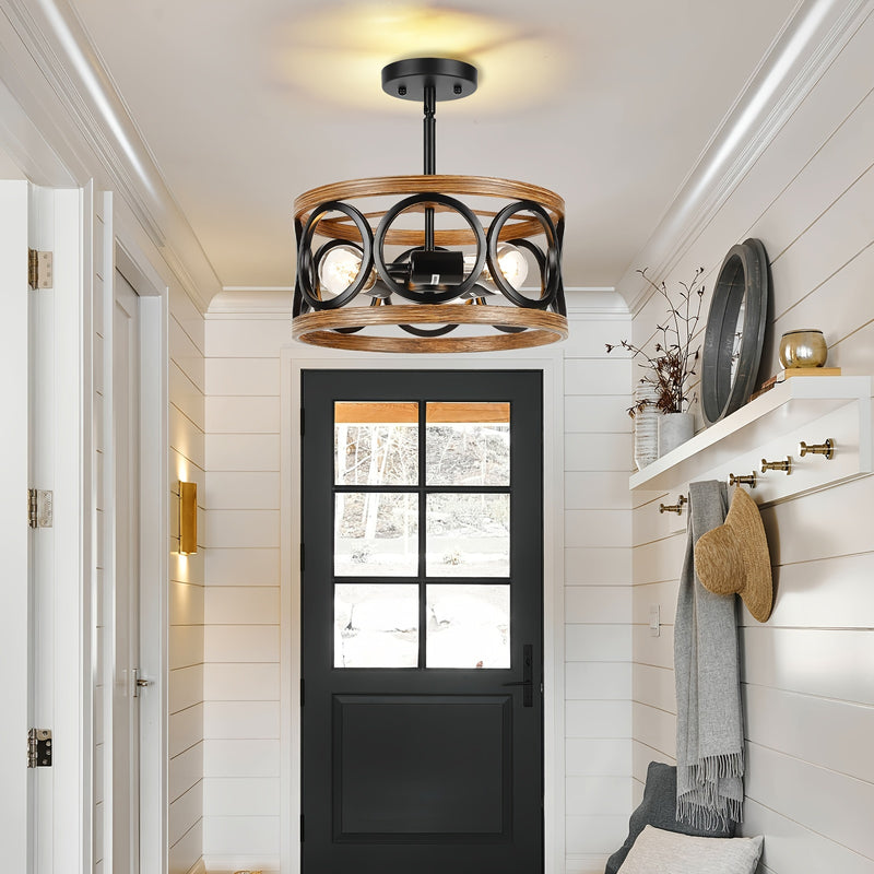 Farmhouse Semi Flush Mount Ceiling Light Fixture Hallway
