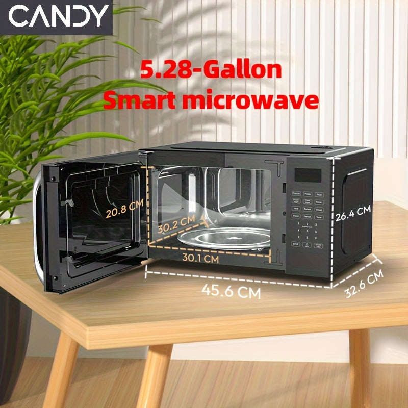 Candy Compact Countertop Microwave with 360 Degree Rotation Technology