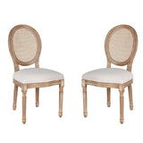 Polar Aurora Beige Fabric Dining Chairs Set of Four