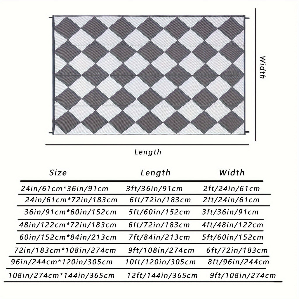 Outdoor Non Slip Area Rug for Camping and Patio Use