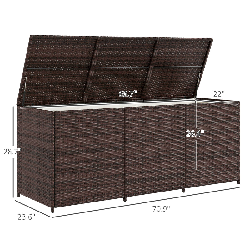 Outsunny Outdoor Storage Box with Pneumatic Lift for Versatile Use