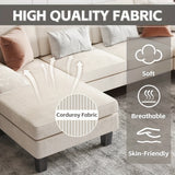 U-Shape Upholstered Sectional Sofa with Sleepable Armrests