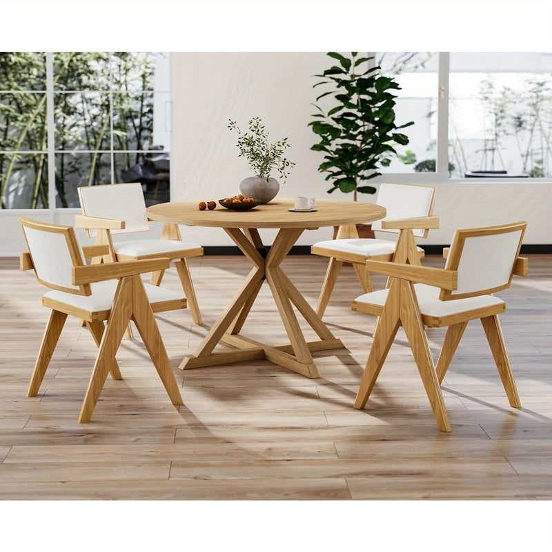 Modern Farmhouse Dining Chairs Set of Two with Arms