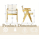 Modern Farmhouse Dining Chairs Set of Two with Arms