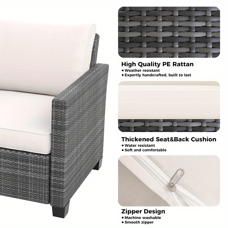 Outdoor Wicker Patio Furniture Set with Hidden Storage and Comfort