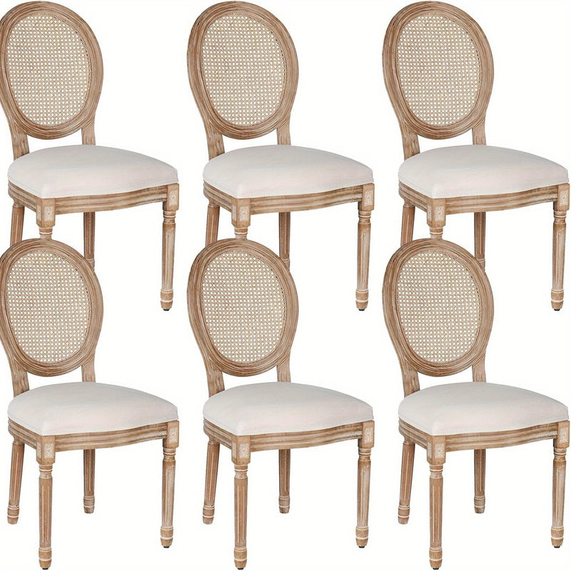 Polar Aurora Beige Fabric Dining Chairs Set of Four