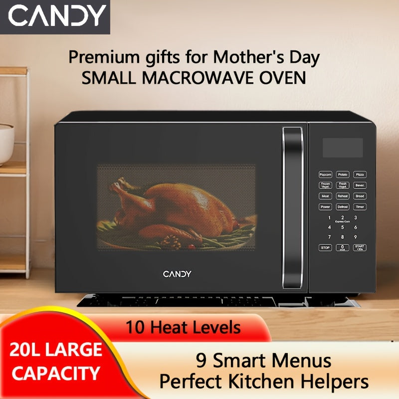 Candy Compact Countertop Microwave with 9 Cooking Presets