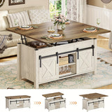 Farmhouse Lift Top Coffee Table with Hidden Storage Solutions
