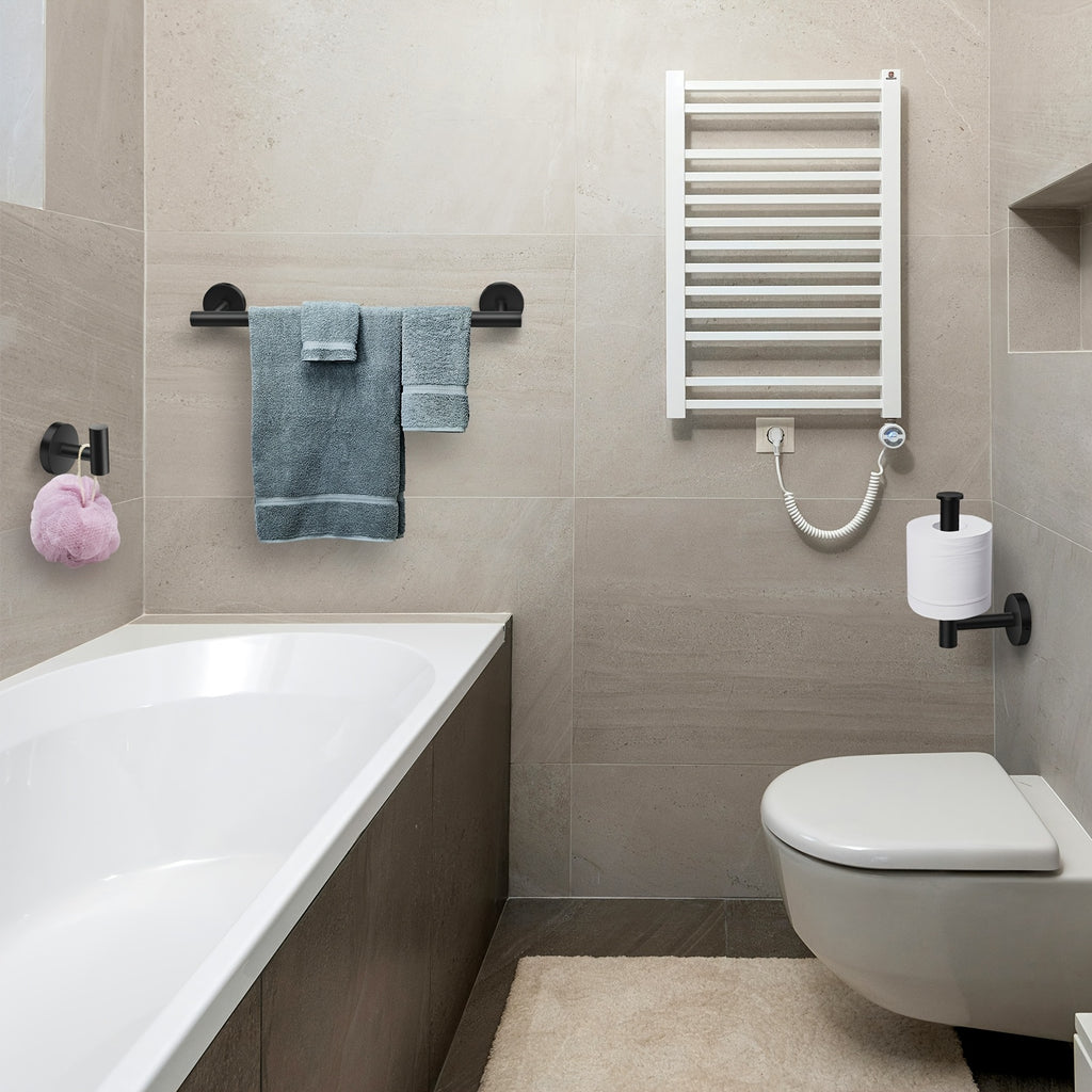 Matte Black Bathroom Hardware Set Stainless Steel Accessories Kit