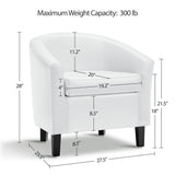 Modern PU Leather Barrel Accent Chair for Stylish Living Spaces