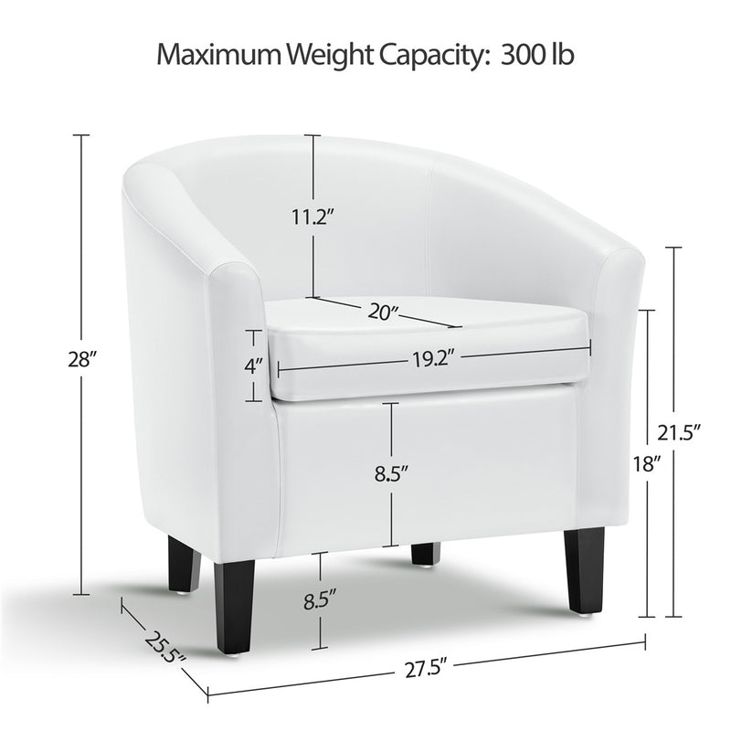 Modern PU Leather Barrel Accent Chair for Stylish Living Spaces