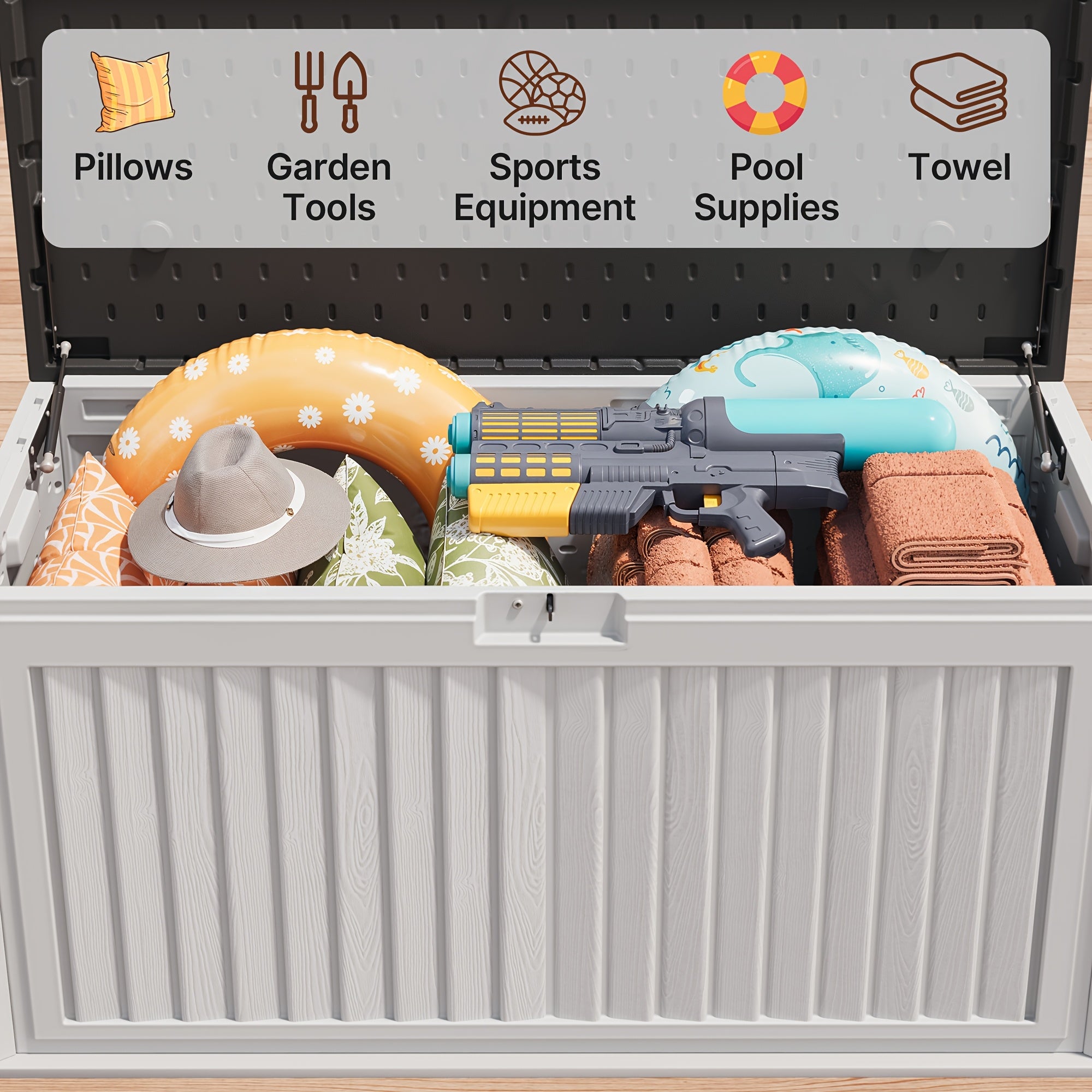 Heavy-Duty Outdoor Storage Box for Cushions and Tools
