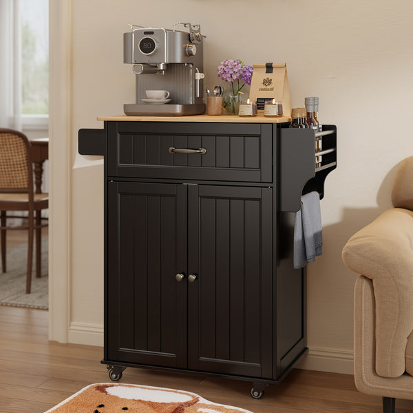 Versatile Kitchen Island Cart with Adjustable Shelf and Storage