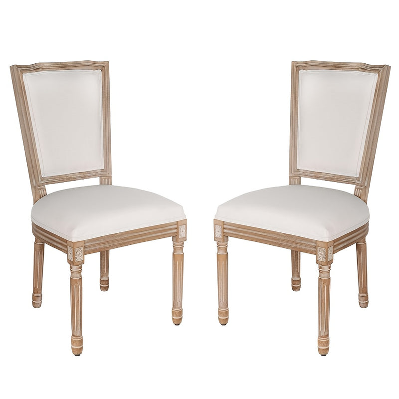 Polar Aurora Beige Fabric Dining Chairs Set of Four