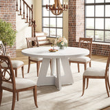 Rustic Round Farmhouse Dining Table for Cozy Family Meals