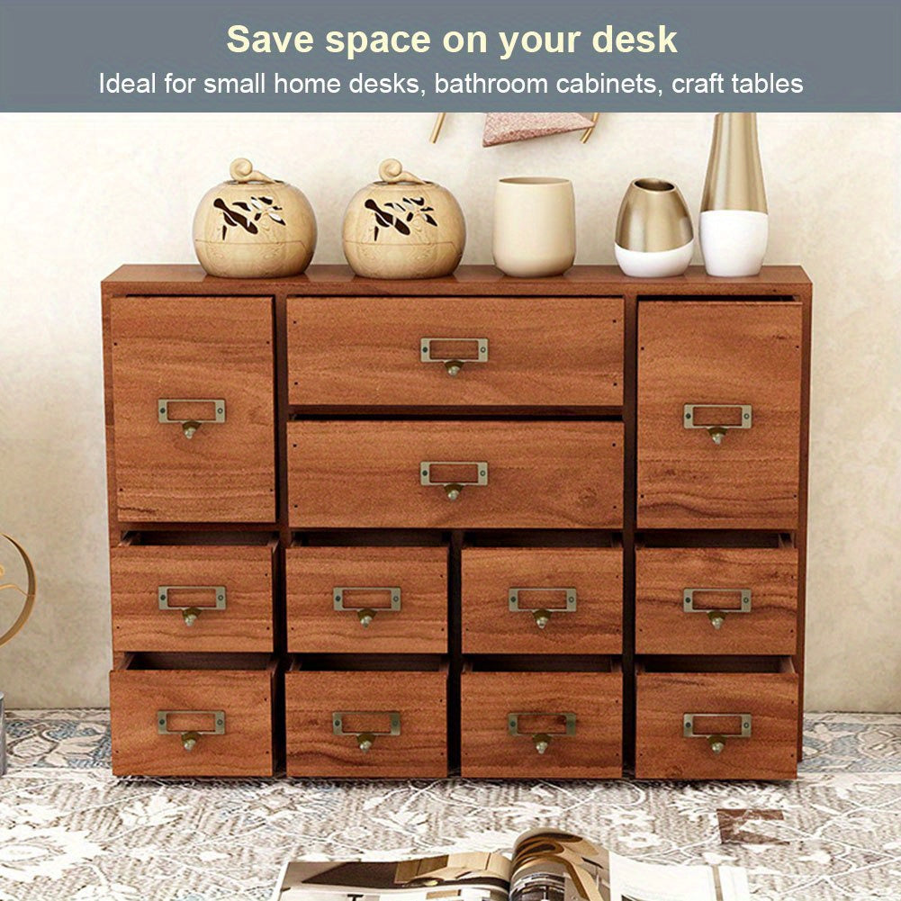 Vintage 12 Drawer Cosmetics Storage Organizer for Home and Office