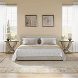 Rustic Cross Fishtail End Table With Wood Grain Finish