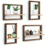 Multi-Functional Black Wood Wall Shelf Set for Home Decor