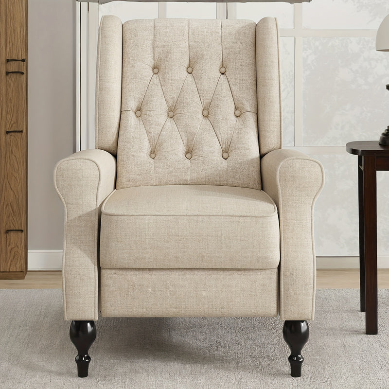 LUXOAK Mid Century Tufted Wingback Recliner Chair for Comfort