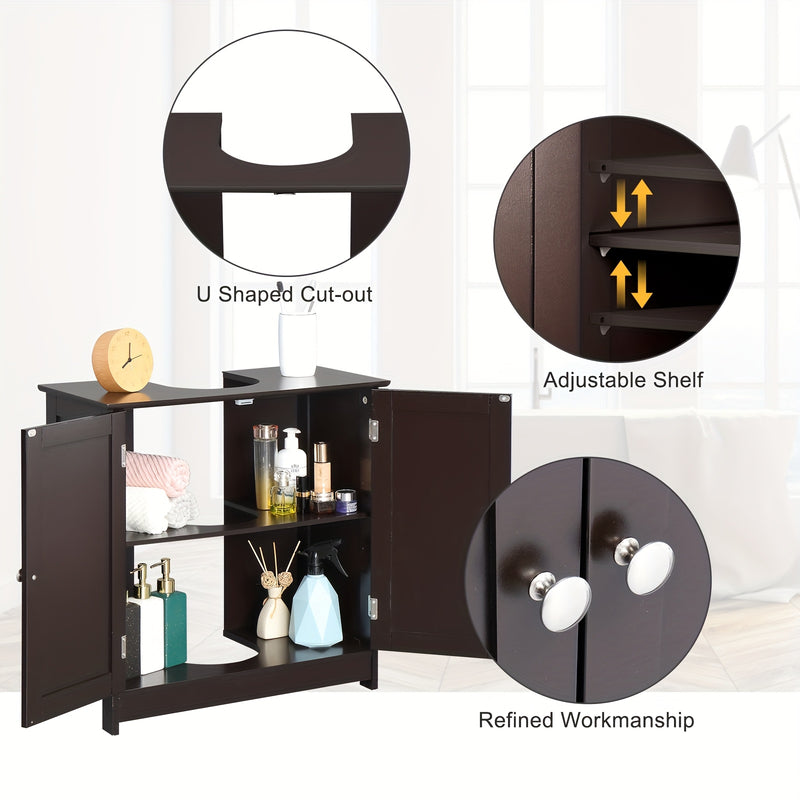 Traditional Under Sink Storage Vanity Cabinet for Organized Bathrooms