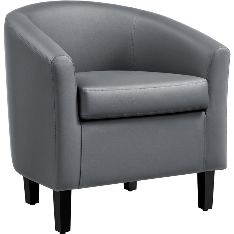 Modern PU Leather Barrel Accent Chair for Stylish Living Spaces