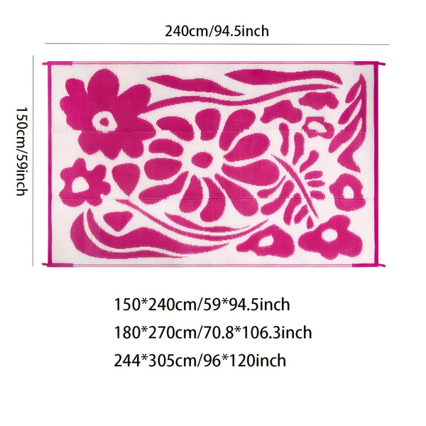 Reversible Outdoor Rug for Camping Beach Garden and Picnics