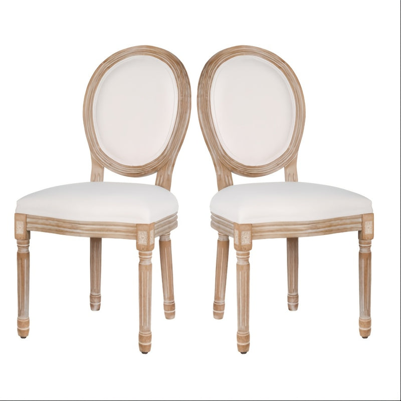 Polar Aurora Beige Fabric Dining Chairs Set of Four