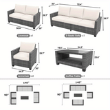 Outdoor Wicker Patio Furniture Set with Hidden Storage and Comfort